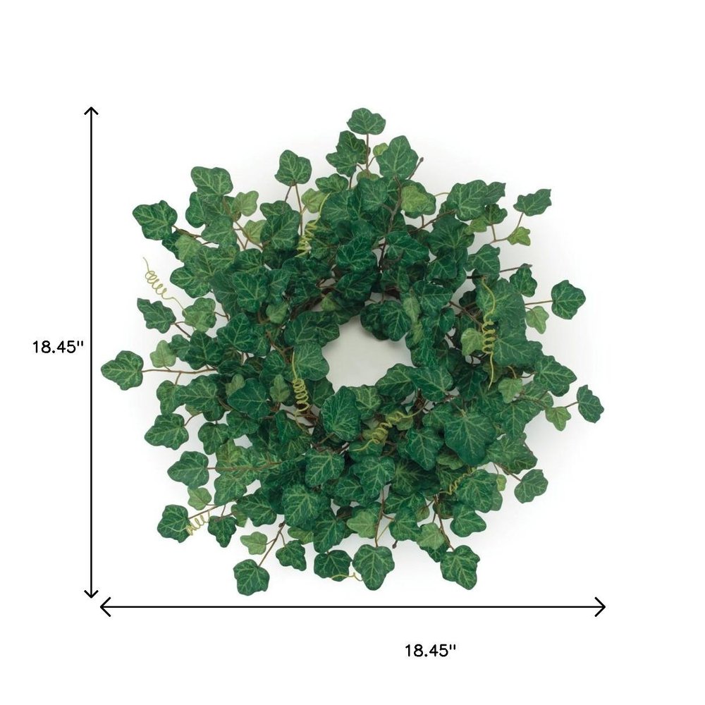 18" Green Ivy Artificial Wreath