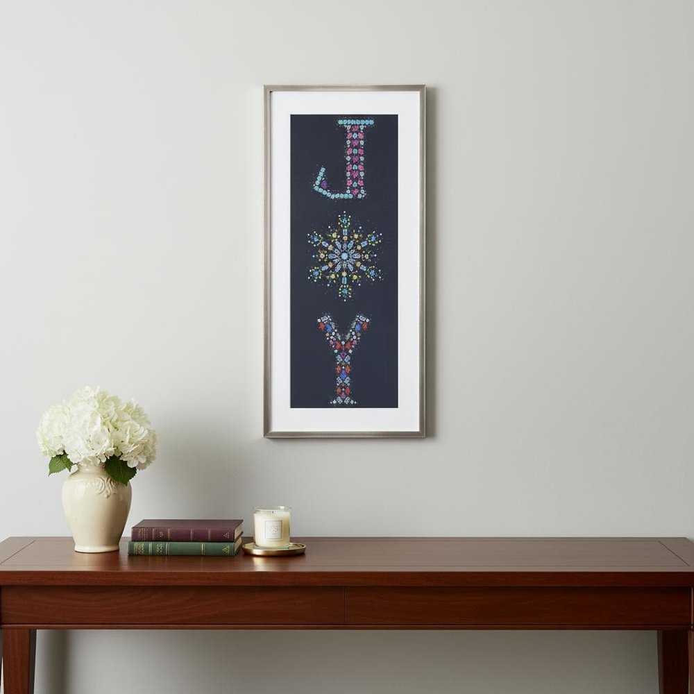 Bejeweled Joy Champagne Framed Textual Art Wall Art