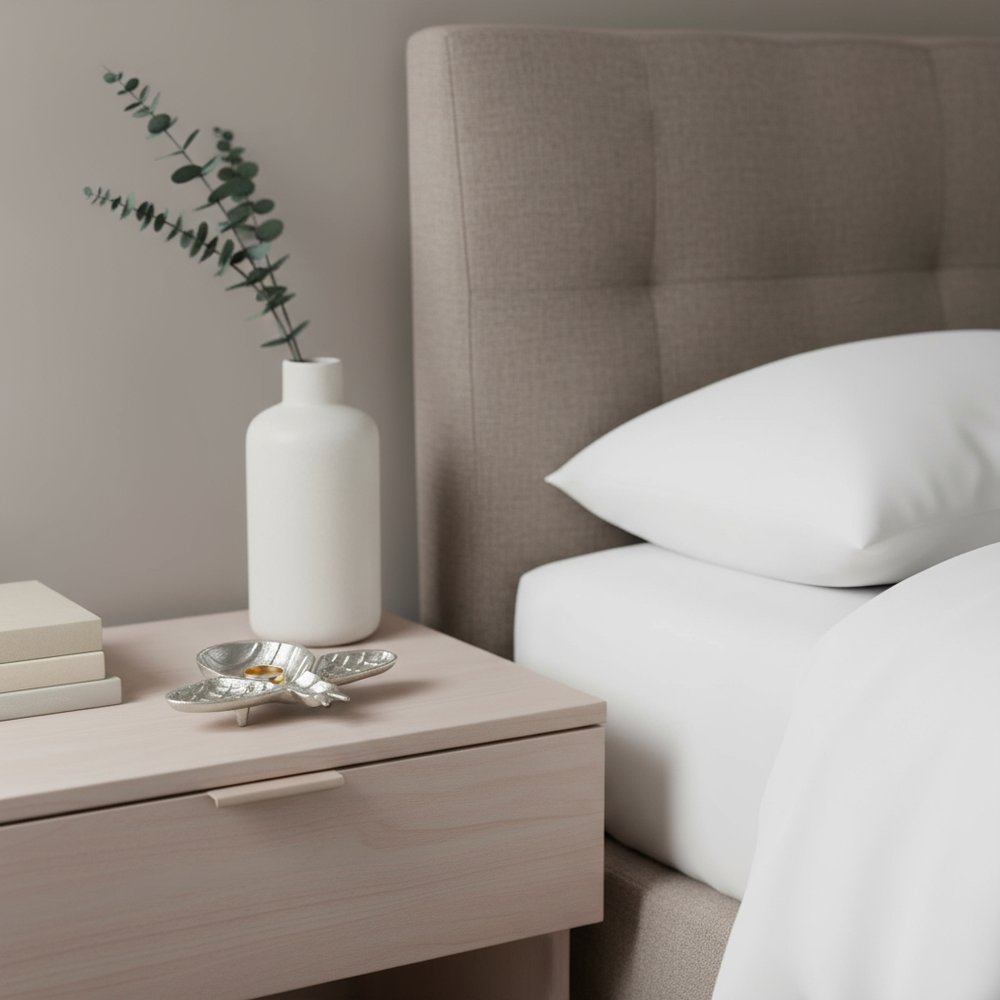 8" Silver Cast Iron Bumble Bee Trinket Tray