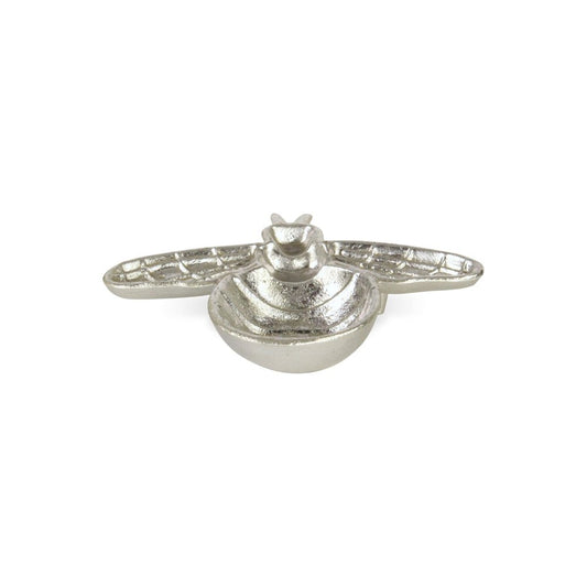 8" Silver Cast Iron Bumble Bee Trinket Tray