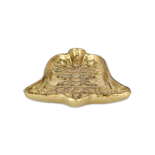 5" Gold Cast Iron Christmas Bell Trinket Tray