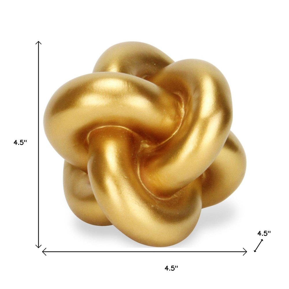5" Gold Resin Knot Tabletop Sculpture