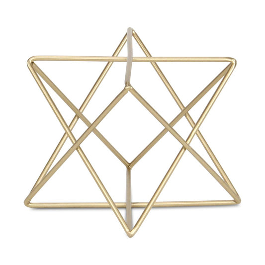 6" Gold Metal Open Geometric Tabletop Sculpture
