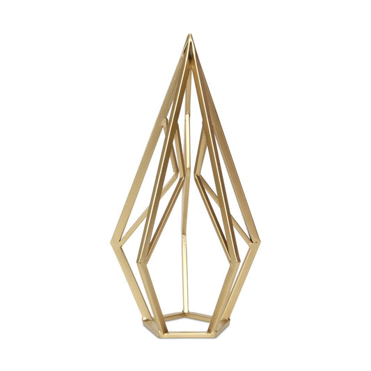 14" Gold Metal Open Geometric Tabletop Sculpture