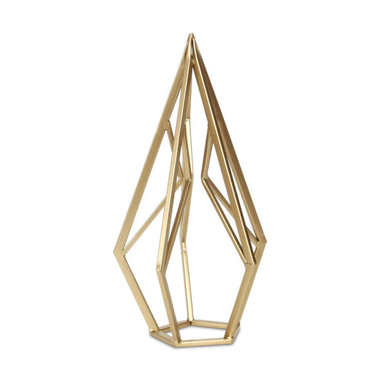 14" Gold Metal Open Geometric Tabletop Sculpture