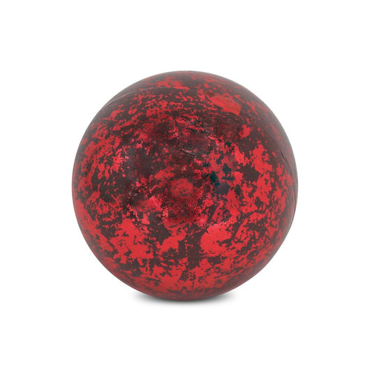 6" Red Paper Hand Painted Orb Tabletop Sculpture