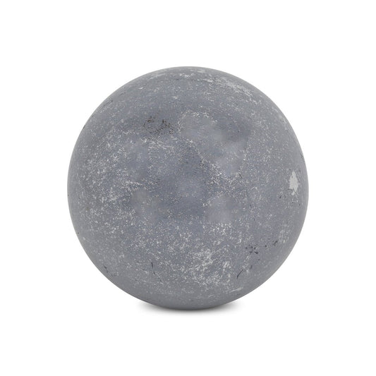 6" Silver Paper Hand Painted Orb Tabletop Sculpture