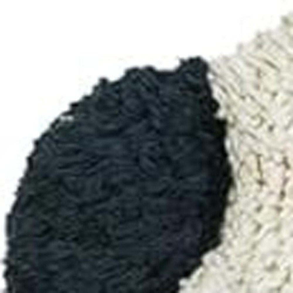 32" White Blue And Pink Cotton Hedgehog Floral Print Bath Rug