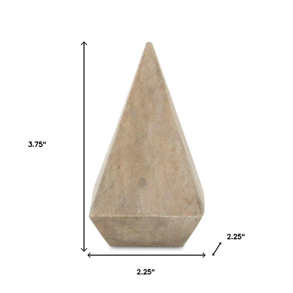 4" Natural Solid Wood Pyramid Decorative Sculpture
