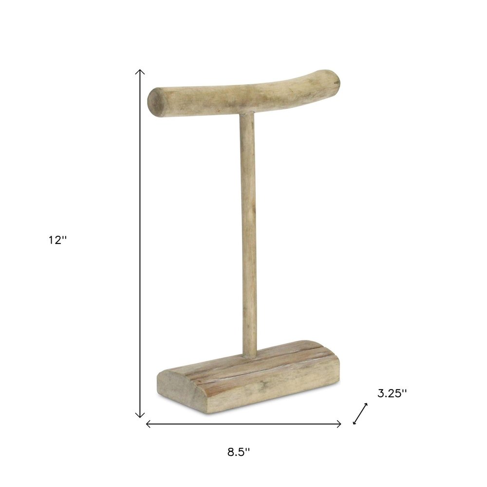 12" Brown Drift Wood Decorative Jewelry Holder