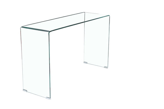 43" Clear Glass Solid Console Table