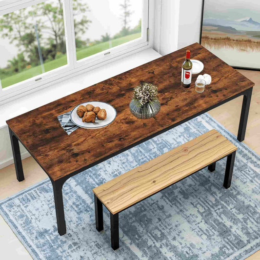 46" Brown Solid Wood Dining Table