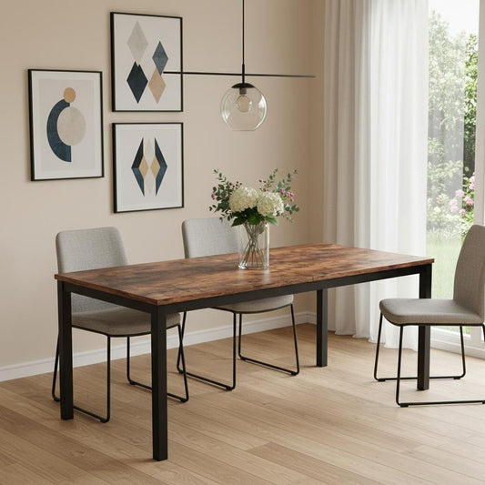 46" Brown Solid Wood Dining Table