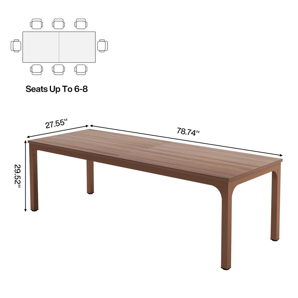 46" Brown Solid Wood Dining Table