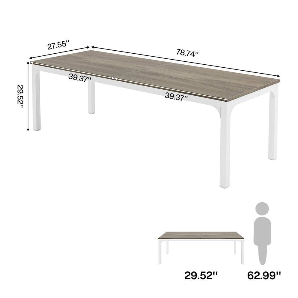 46" Gray Solid Wood Dining Table