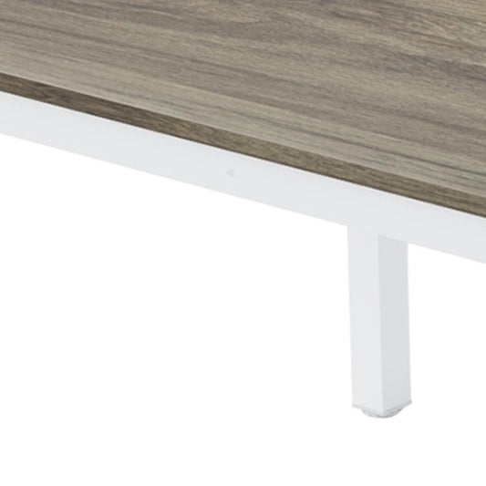 46" Gray Solid Wood Dining Table