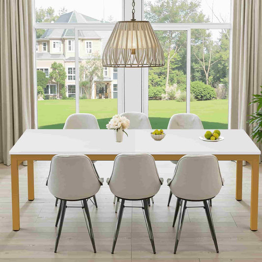 46" White Solid Wood Dining Table