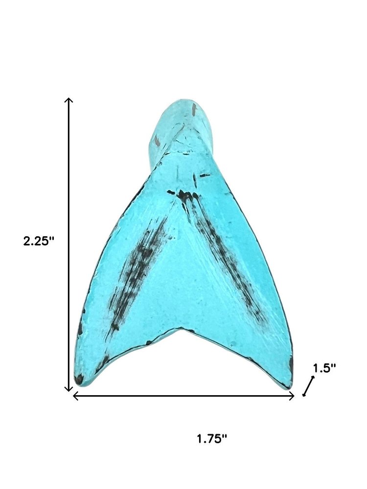 Set of Six Aqua Novelty Knob Metal Drawer Pull Knobs