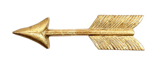 Set of Six Brass Cast Aluminum Arrow Drawer Pull Knobs