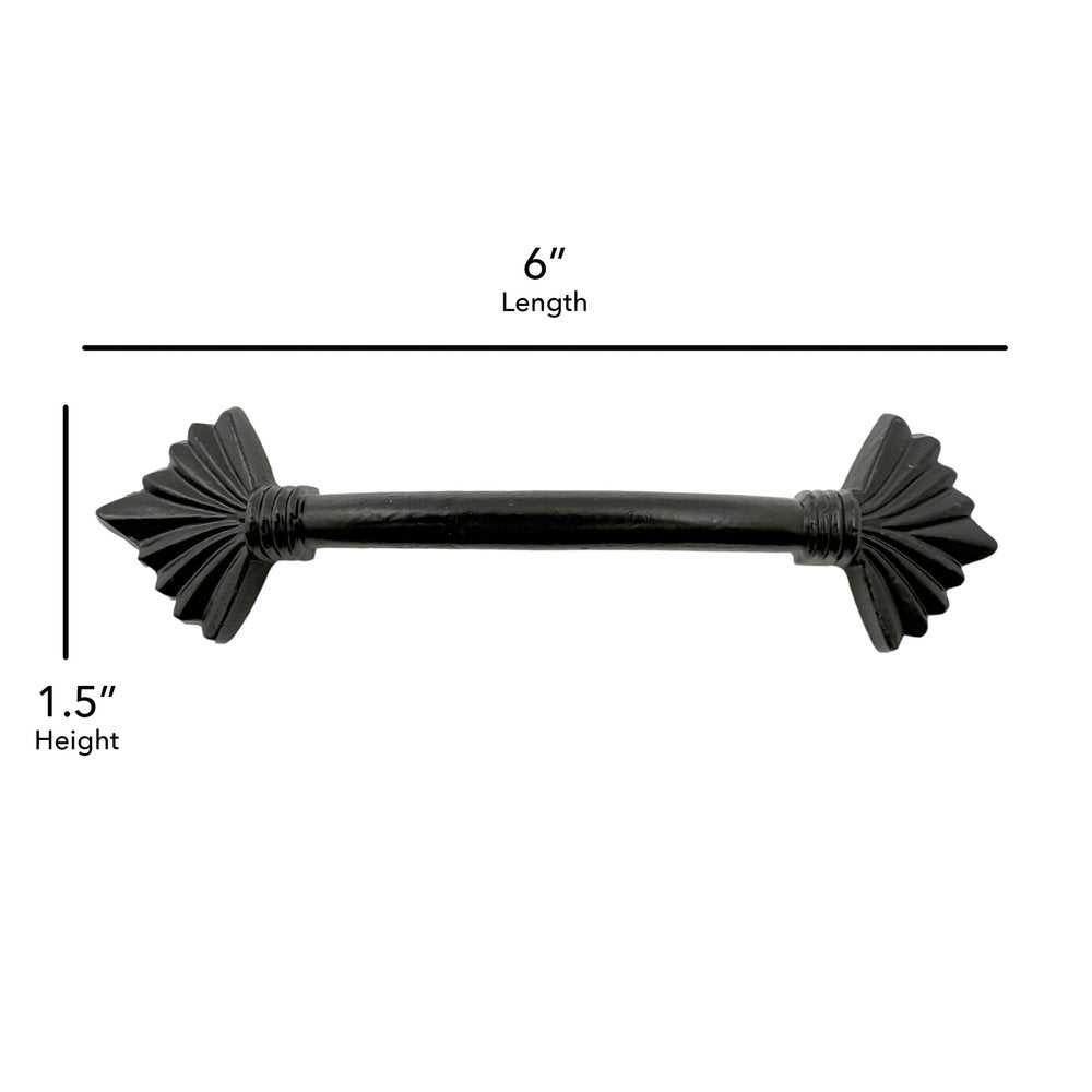 Set of Six Antiqued Silver Metal Drawer Pull Knobs