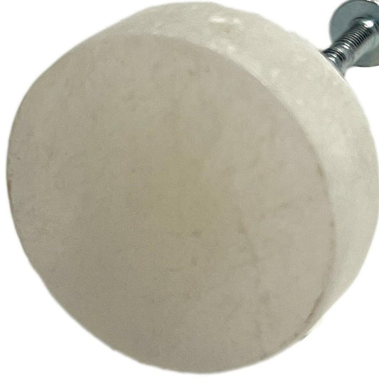 Set of Six Off White Stone Disc Drawer Pull Knobs