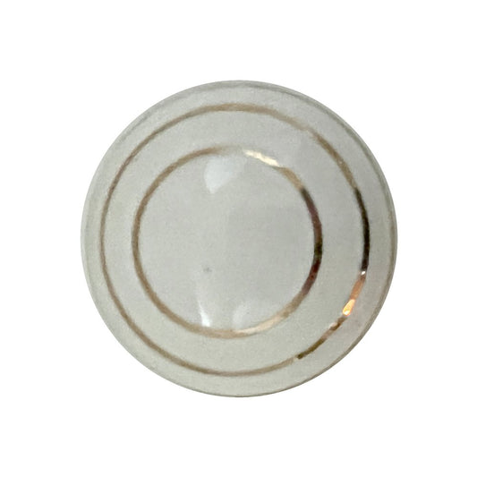 Set of Six White And Gold Geometric Ceramic Drawer Pull Knobs