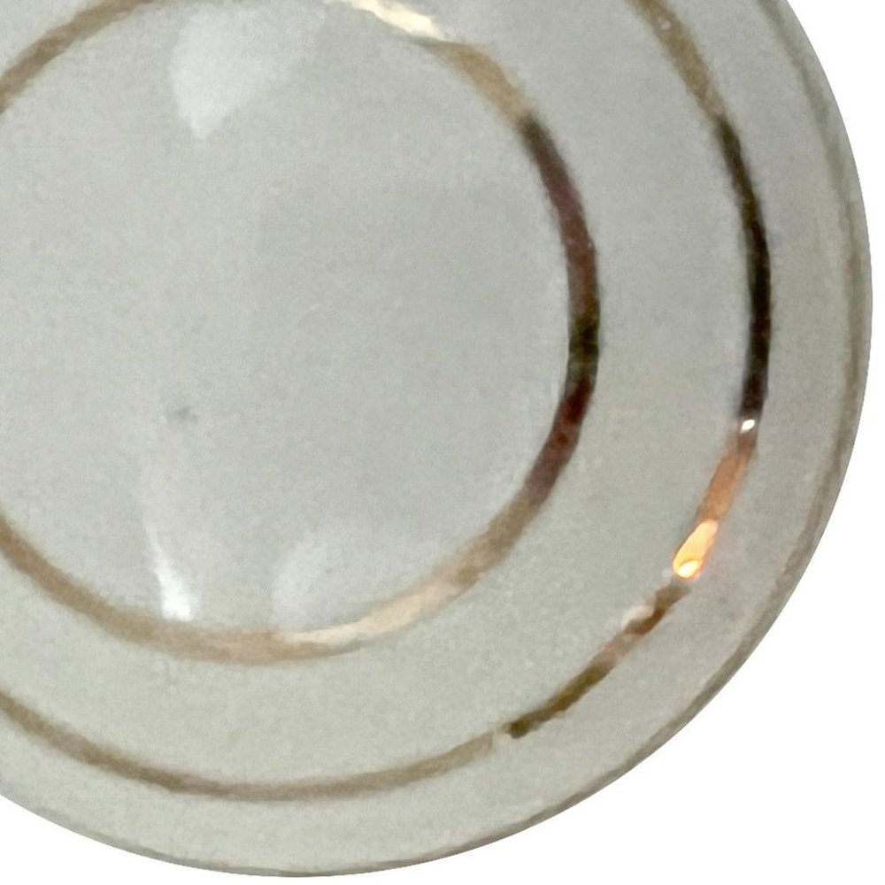 Set of Six White And Gold Geometric Ceramic Drawer Pull Knobs