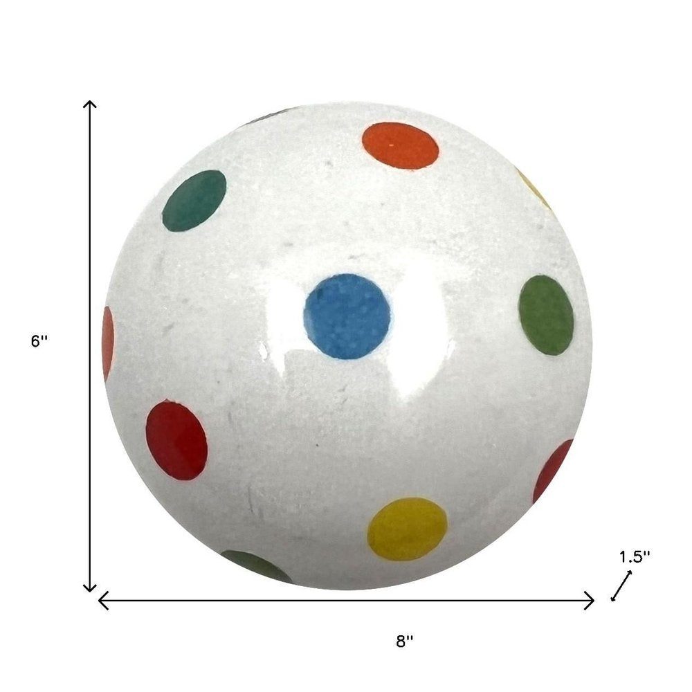 Set of Six Blue Green Off White And Red Polka Dots Ceramic Drawer Pull Knobs