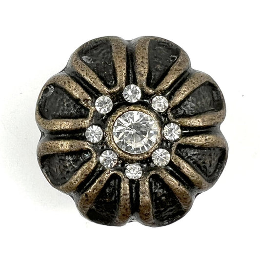 Set of Six Black And Gold Scalloped Knob Iron Drawer Pull Knobs