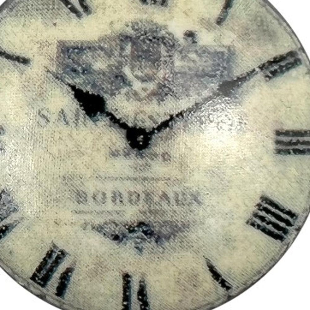 Set of Six Black And White Clock Face Ceramic Drawer Pull Knobs