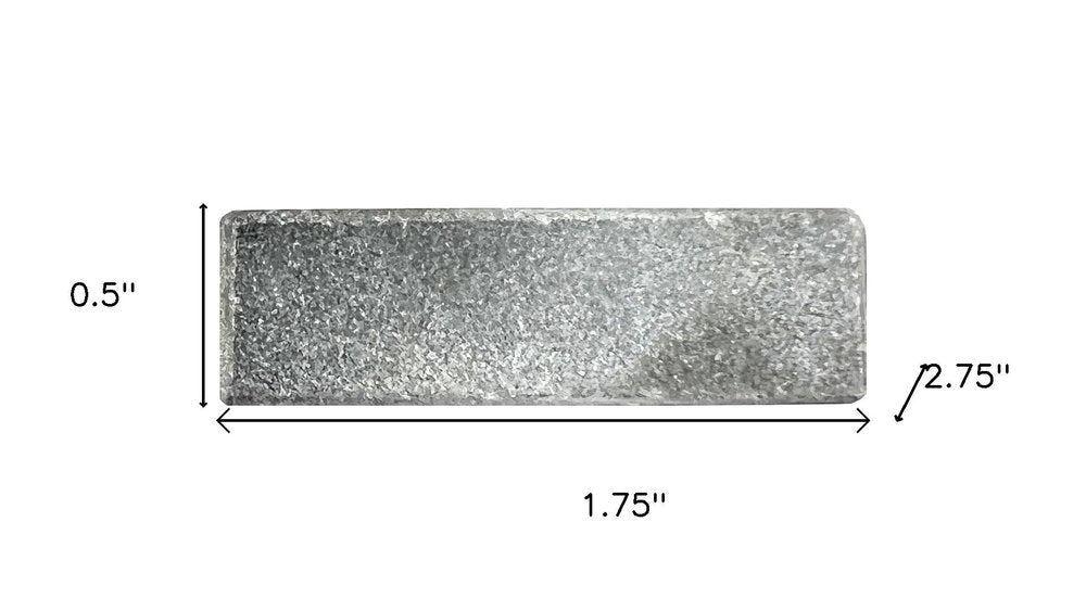 Set of Six Gray Rectangle Knob Stone Drawer Pull Knobs