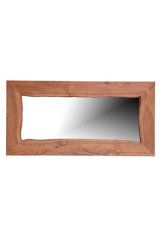 24" Brown Solid Wood Live Edge Freestanding and Wall Mount Accent Mirror