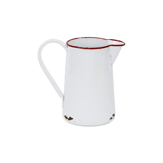 8" White Metal Chicken Hand Painted Decorative Canister