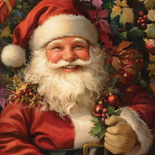 15" Red White And Green Wood Christmas Santa Tabletop Sign