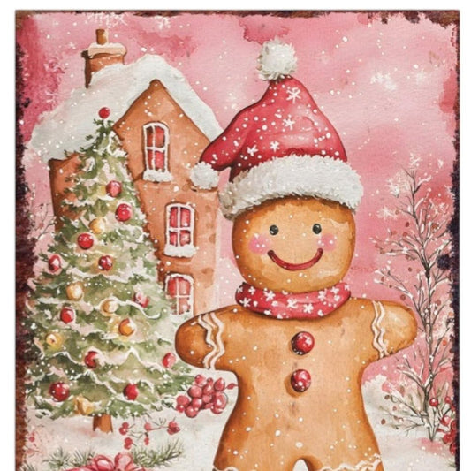 15" Red White And Green Wood Christmas Tabletop Sign