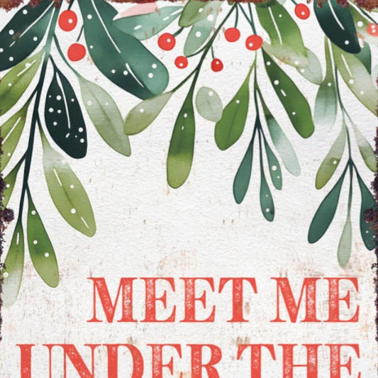 15" Red White And Green Wood Christmas Tabletop Sign