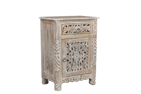 Three Piece Gray Solid Wood Bedroom Set