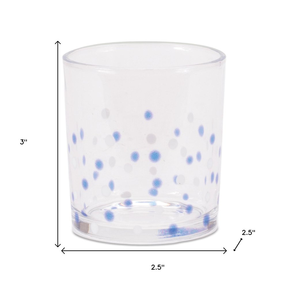 Set of Three Blue Abstract Glass Tabletop Votive Candle Holders