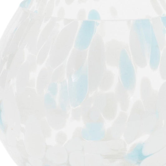 Set of Four Blue Abstract Glass Tabletop Votive Candle Holders