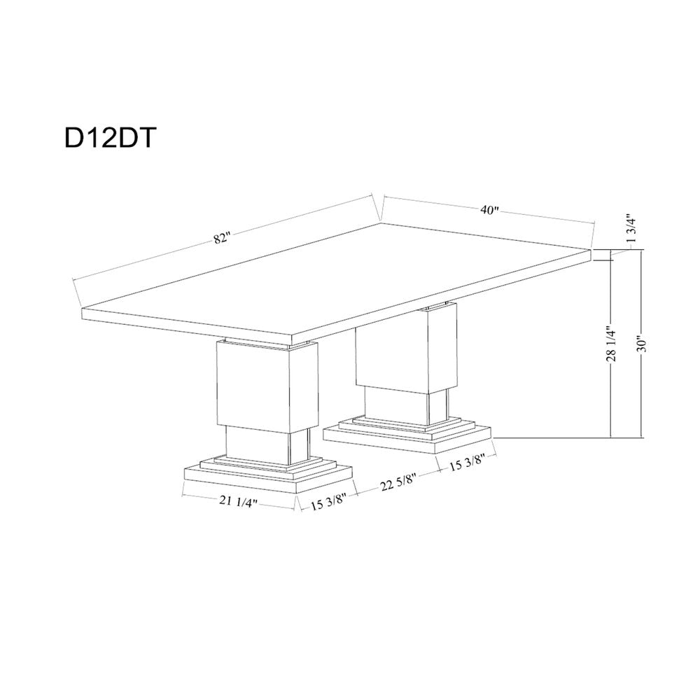 82" White and Natural Wood Pedestal Base Dining Table