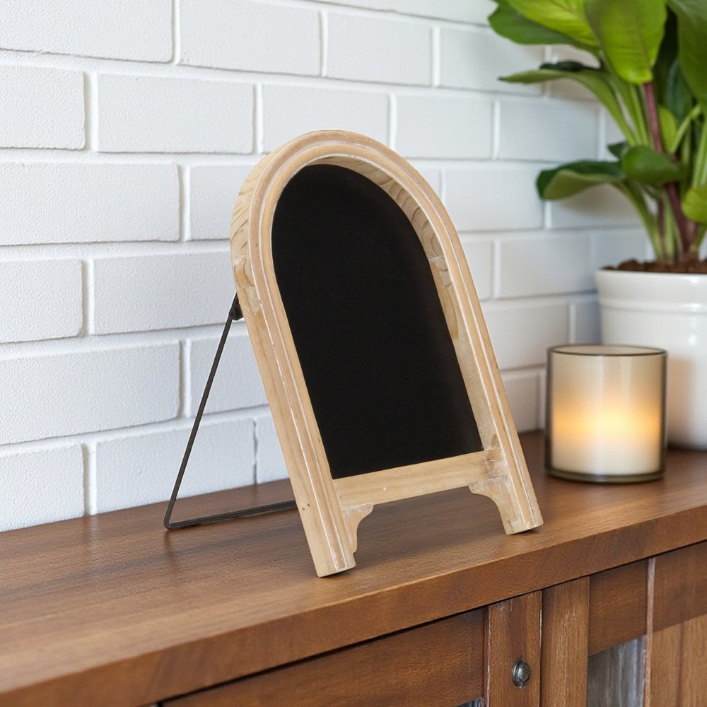 12" Natural Wood Tabletop Easel Chalk Board