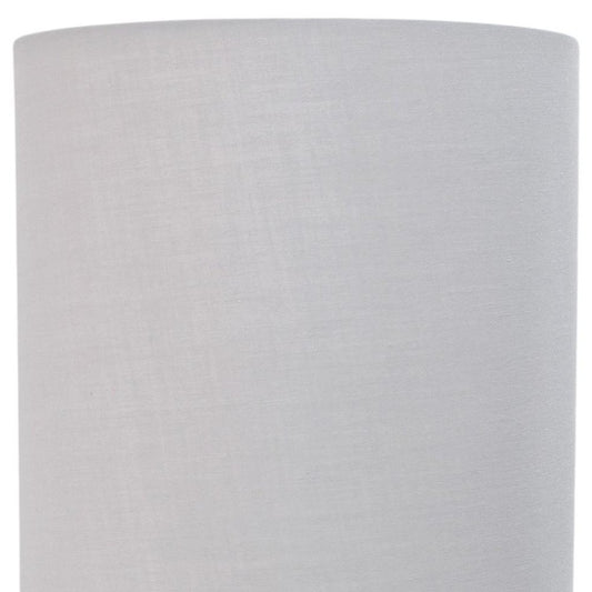 Set of Two 20" White Metal Table Lamp With Gray Drum Shade