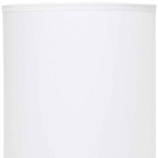 23" White Metal Table Lamp With White Cylinder Shade