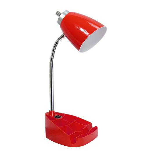 19" Red Table Lamp With Cone Shade