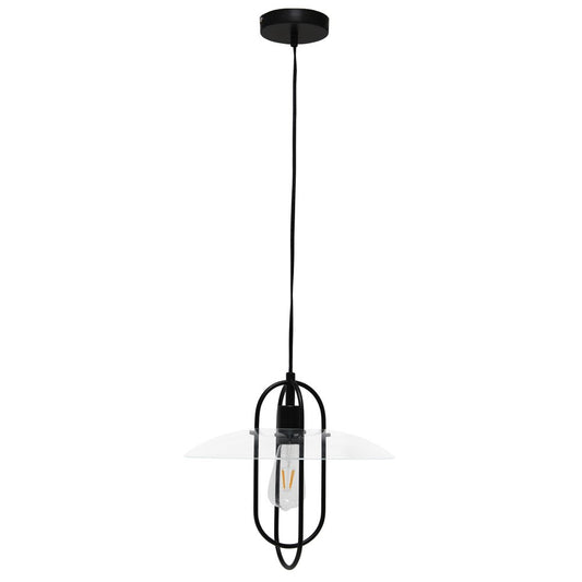 Black And Clear Simple Iron Ceiling Light With Clear Shades