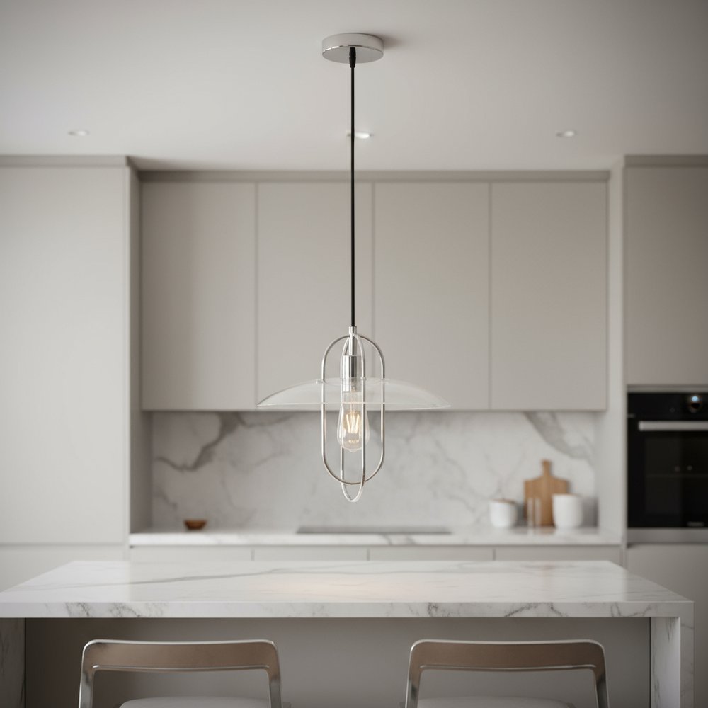 Clear Simple Iron Ceiling Light With Clear Shades