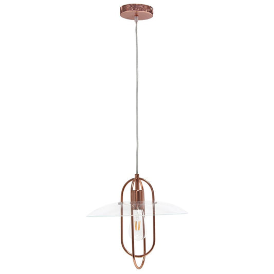 Rose Gold And Clear Simple Iron Ceiling Light With Clear Shades