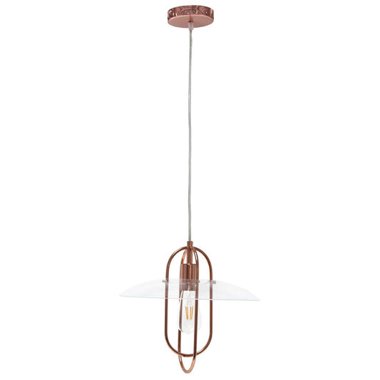 Rose Gold And Clear Simple Iron Ceiling Light With Clear Shades