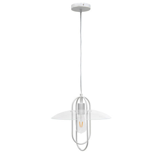 Clear And White Simple Iron Ceiling Light With Clear Shades