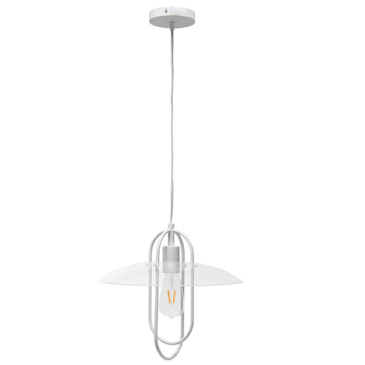 Clear And White Simple Iron Ceiling Light With Clear Shades